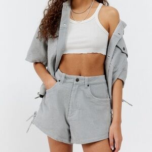 HONOR THE GIFT Corduroy Lace Up Short in Stone